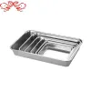 DF99251 thickened stainless steel basin, rectangular flat-bottomed square basin, grilled fish square plate, cured meat storage basin, deepened tray, hotel towel plate, DF TRADING HOUSE Item Picture